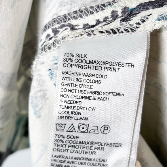 Tommy Bahama Shirt Mens XXL Silk Cool Max Poly Neutral Tropical Botanical - Picture 8 of 10